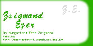 zsigmond ezer business card